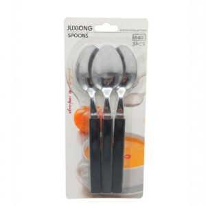 CUCHARA 3 PIEZAS MANGO PLASTICO NEGRO