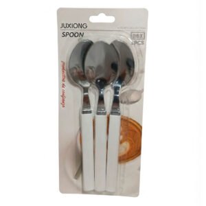 CUCHARA 3 PIEZAS MANGO PLASTICO BLANCO