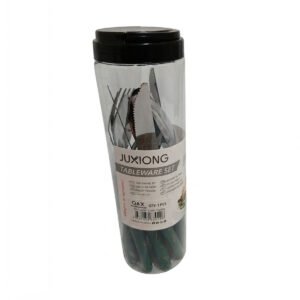 SET DE CUBIERTOS MANGO PLASTICO NEGRO