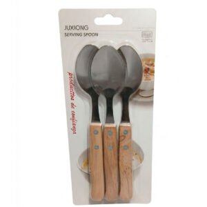 CUCHARAS 3 PIEZAS MANGO DE MADERA