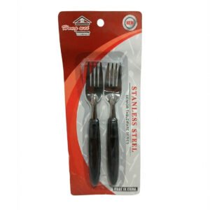 TENEDOR DE PLASTICO NEGRO 2 PIEZAS