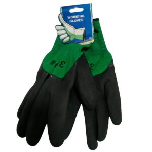 GUANTES DE POLIURETANO VERDES / NEGROS