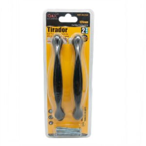 TIRADOR DE ALUMINIO 128MM NEGRO 2PZ