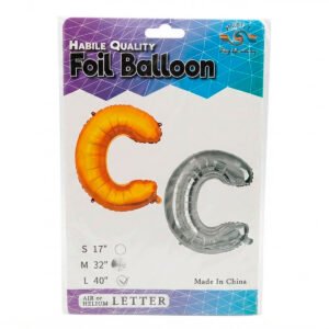 GLOBO INFLABLE LETRA C - 40'' PLATEADO