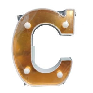 LETRA C 16CM DORADA CON LUZ LED