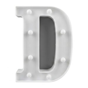 LETRA D 21.8CM BLANCA CON LUZ LED