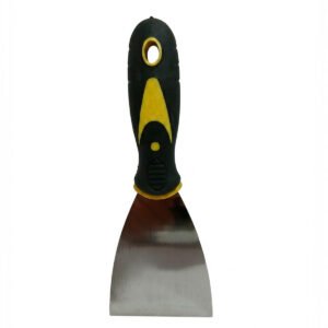 ESPATULA DE ACERO CON MANGO DE GOMA 75MM